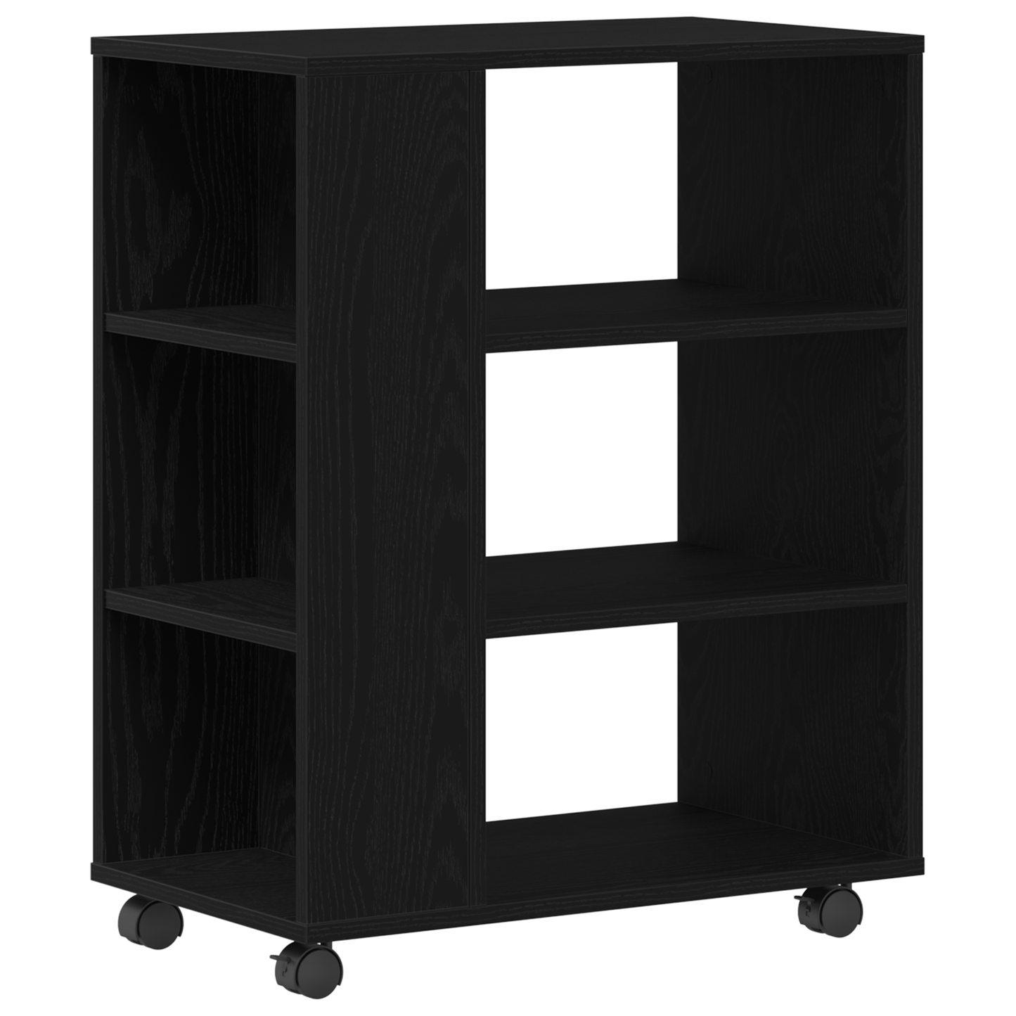 Rullekabinettet Sort Eg 60X35X75 Cm Lavet Af Træ