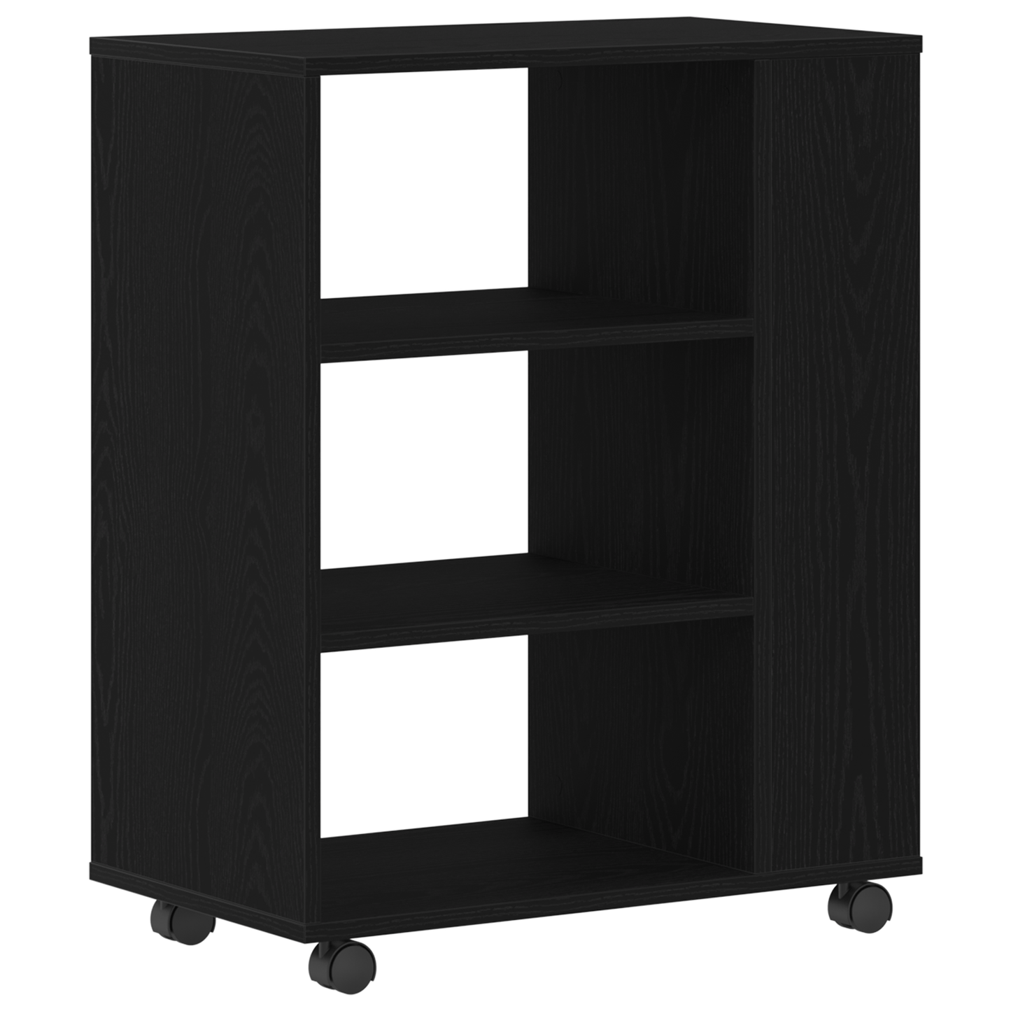 Rullekabinettet Sort Eg 60X35X75 Cm Lavet Af Træ
