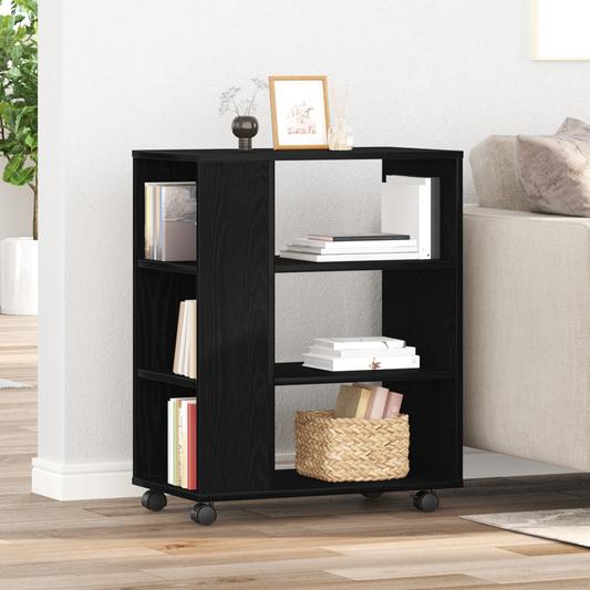 Rullekabinettet Sort Eg 60X35X75 Cm Lavet Af Træ