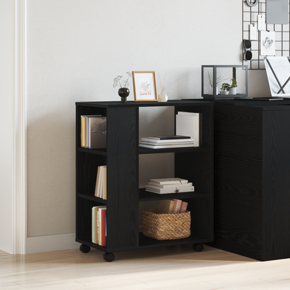 Rullekabinettet Sort Eg 60X35X75 Cm Lavet Af Træ