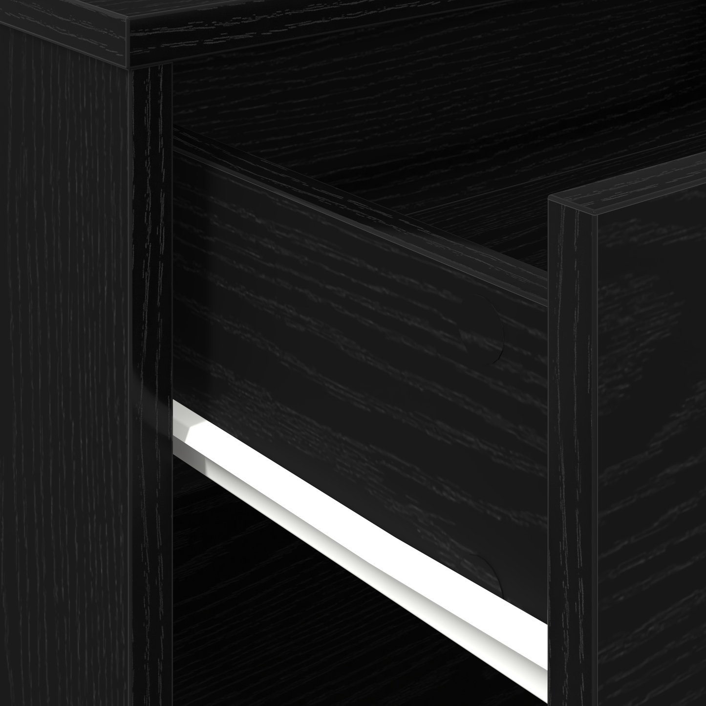 Rulleskab Sort Eg 46X36X59 Cm Selvbygget Træ