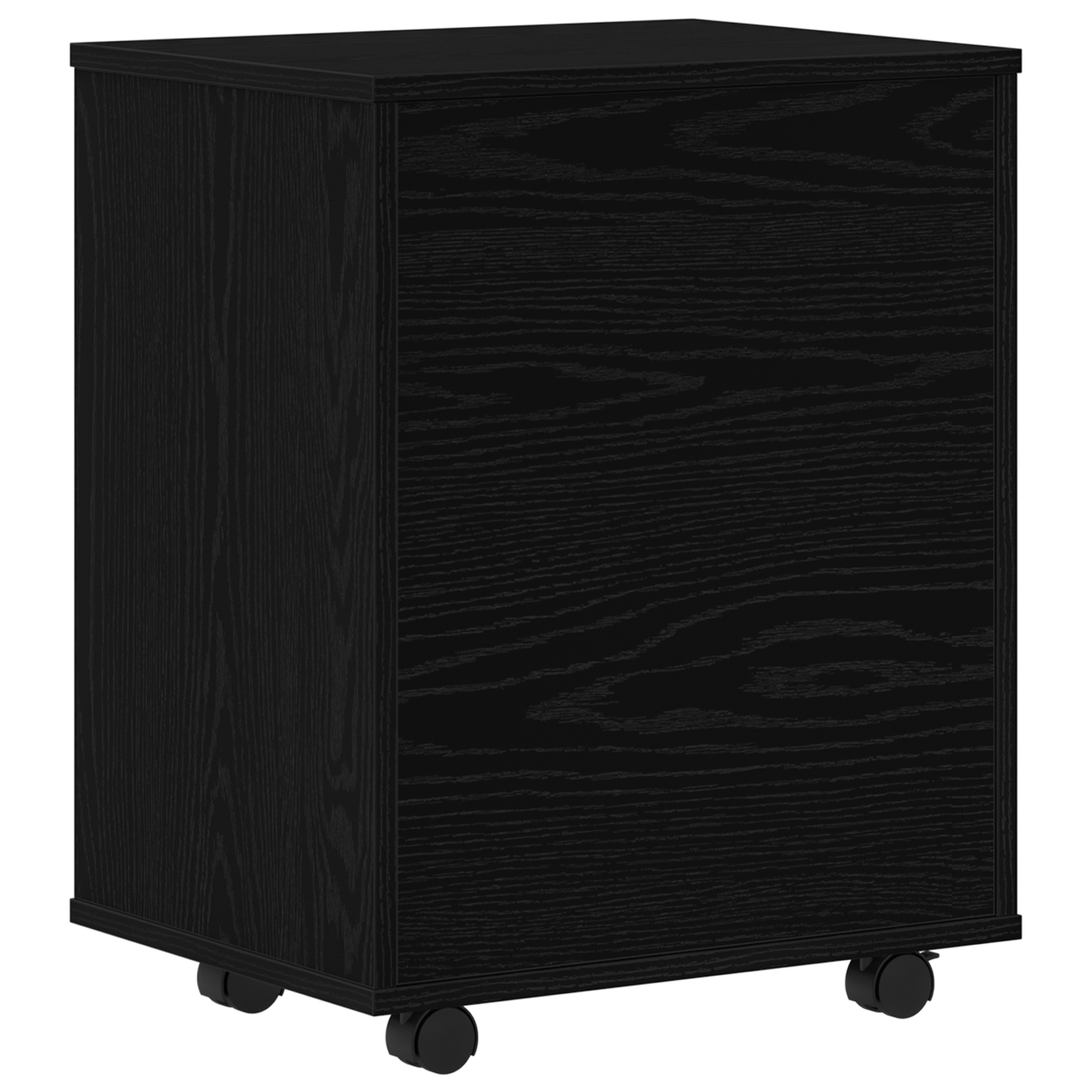 Rulleskab Sort Eg 46X36X59 Cm Selvbygget Træ