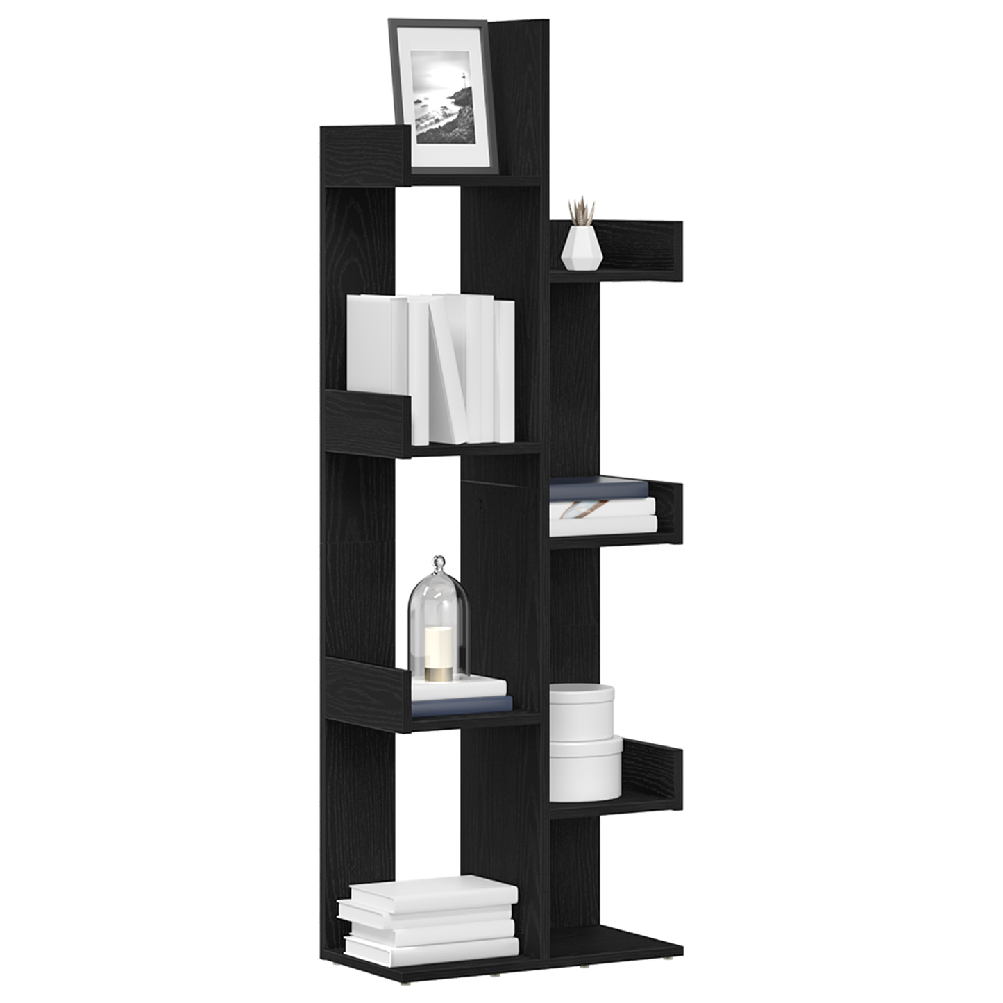 Bogreol Sort Eg 48 X 25.5 X 140 Cm Konstrueret Træ