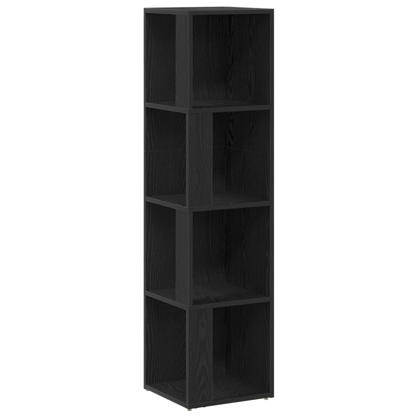 Bogreol I Sort Eg 33X33X132 Cm - Konstrueret Træ