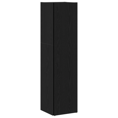 Bogreol I Sort Eg 33X33X132 Cm - Konstrueret Træ
