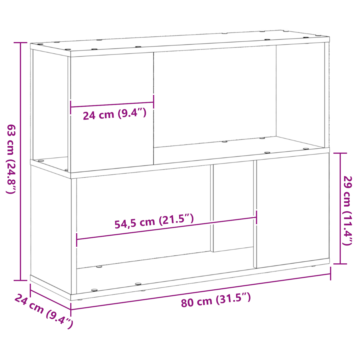 Underholdningscenter Sort 80 X 24 X 63 Cm Konstrueret Træ