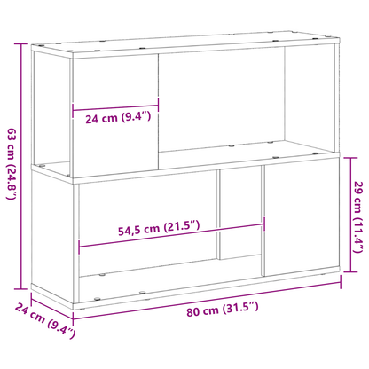 Underholdningscenter Sort 80 X 24 X 63 Cm Konstrueret Træ