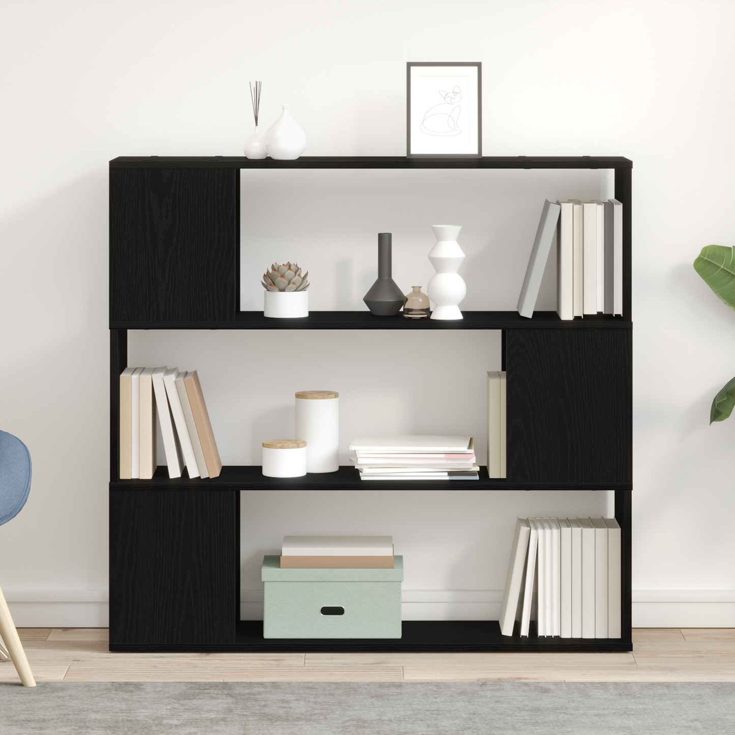 Underholdningscenter Sort 100 X 24 X 94 Cm Konstrueret Træ