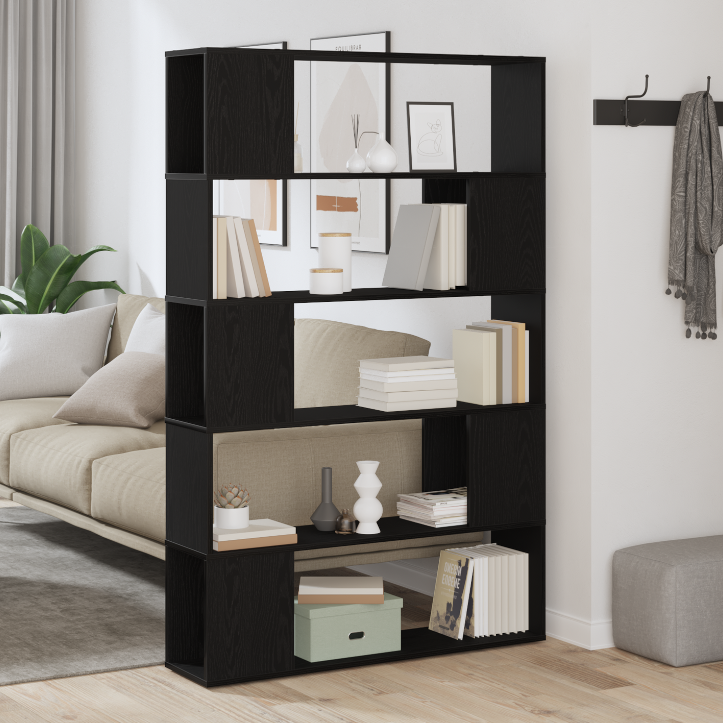 Underholdningscenter Sort 100 X 24 X 155 Cm Konstrueret Træ