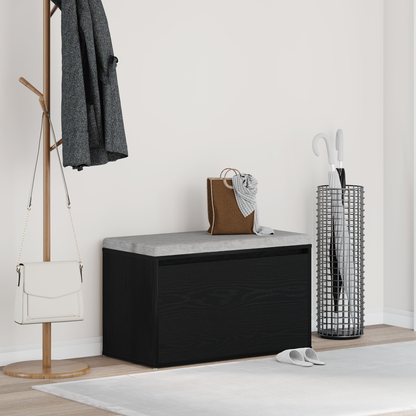 Bænk Med Skuffe Sort 80 X 40 X 45 Cm Konstrueret Træ