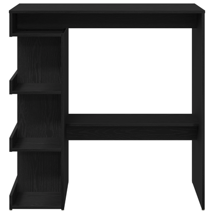 Sort Eg Bar Bord Med Opbevaringshylde, 100X50X101.5 Cm