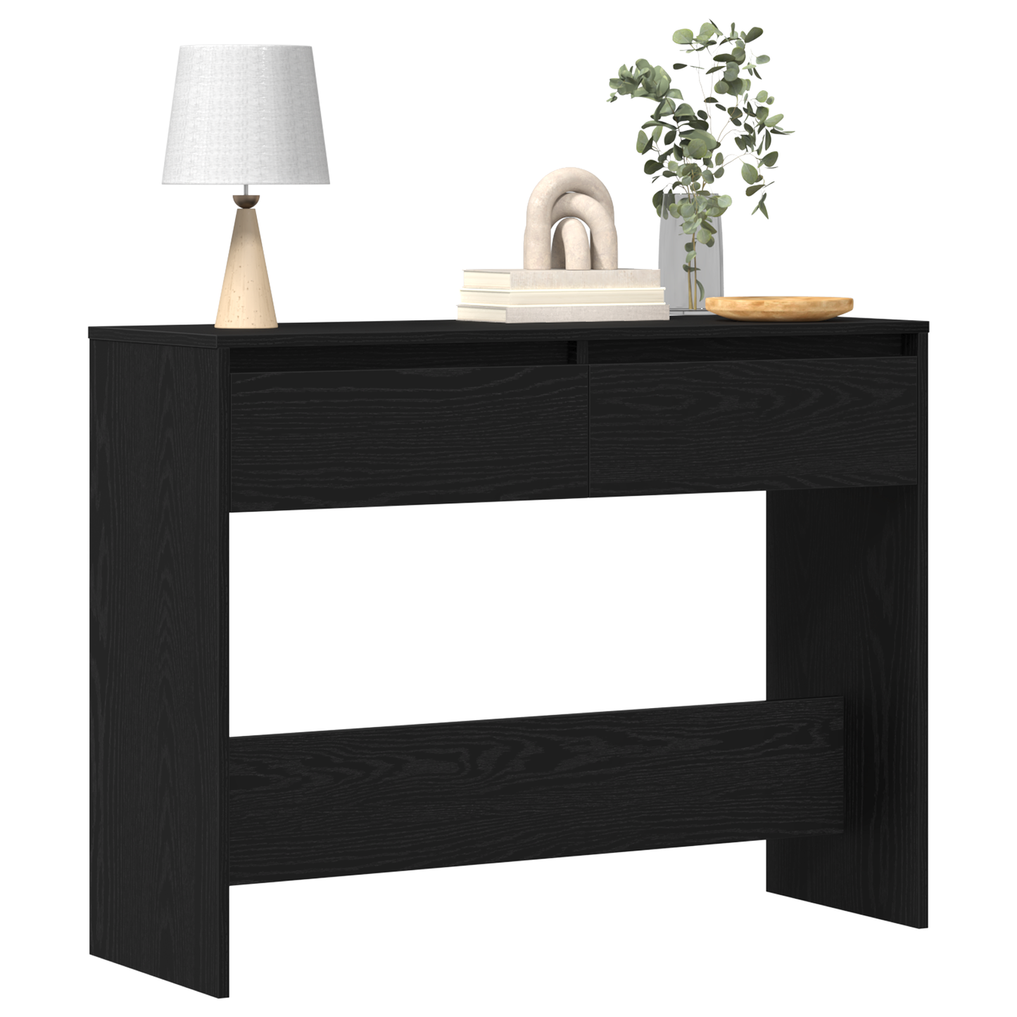 Sort Eg Konsolbord - 100X35X76.5 Cm - Konstrueret Træ