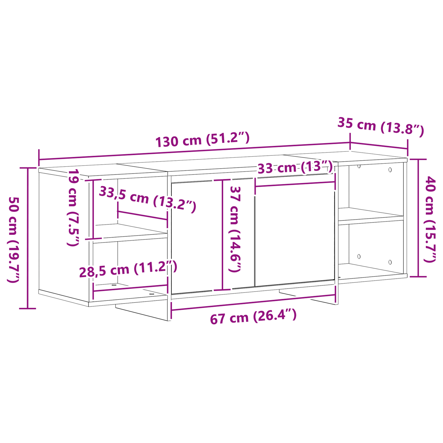 Tv-Bord Sort 120 X 30 X 40.5 Cm Konstrueret Træ