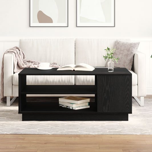 Sort Eg Sofabord 102X55X43 Cm Lavet Af Konstrueret Træ