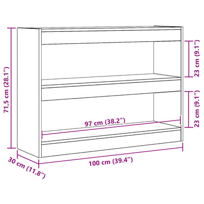 Bogreol Gammelt Træ 100 X 30 X 72 Cm Konstrueret Træ