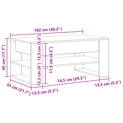 Sofabord Artisan Eg 102X55X45 Cm Lavet Af Træ