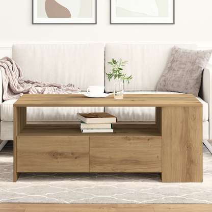 Kaffebord - Artisan Eg - 102X55X43.5 Cm - Lavet Af Konstrueret Træ