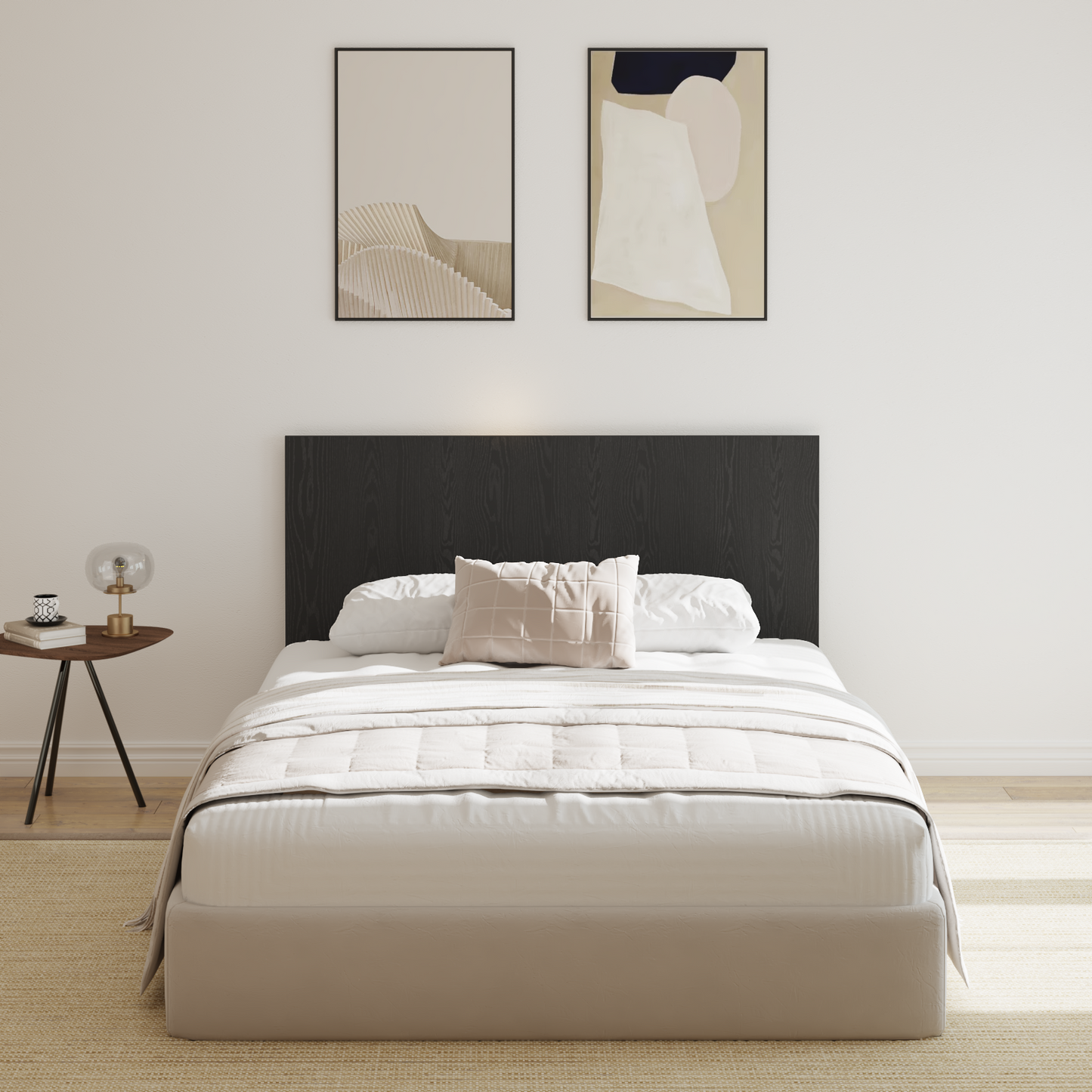 Hovedgavl Sort Eg 160X1,5X80 Cm Ingeniørtræ