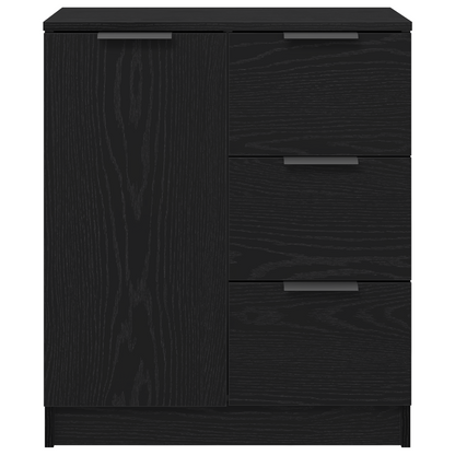 Sideboard Med Skuffe Sort 60 X 30 X 70 Cm Konstrueret Træ