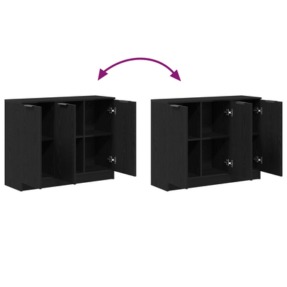 Sideboard Sort 90,5 X 30 X 70 Cm Konstrueret Træ