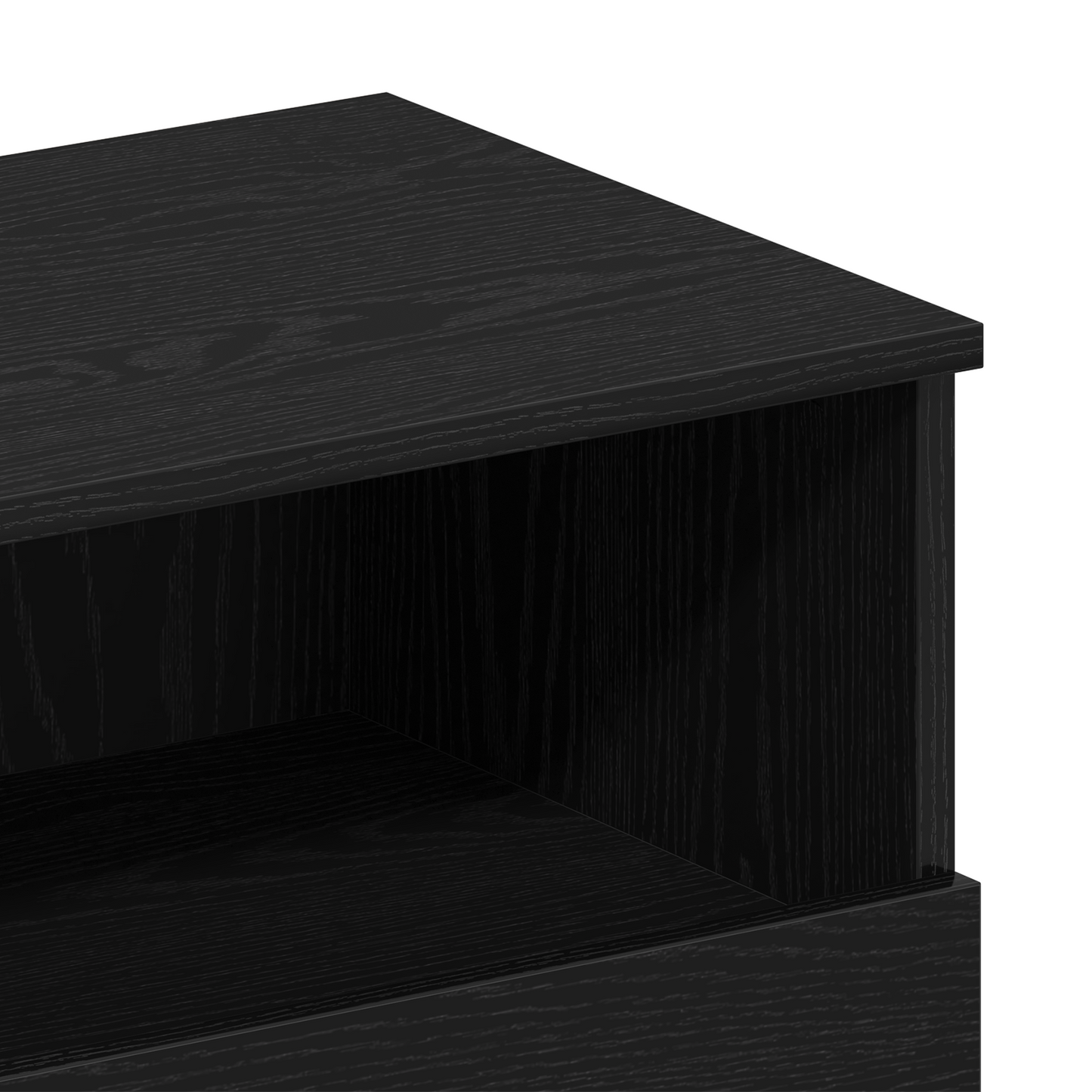 Sengebord Sort Eg 40X35X65 Cm Lavet Af Konstrueret Træ