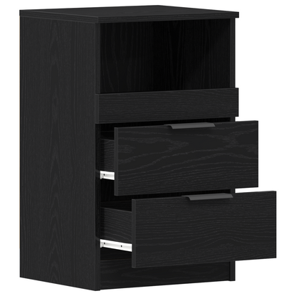Sengebord Sort Eg 40X35X65 Cm Lavet Af Konstrueret Træ