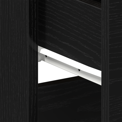 Sengeborde 2 Stk Sort Eg 40X35X65 Cm Konstrueret Træ