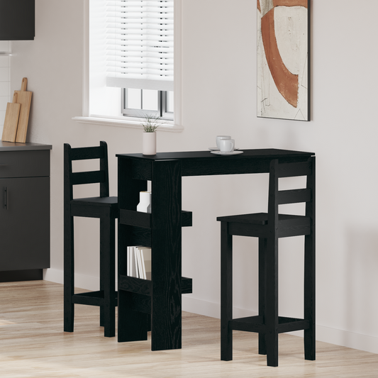Væg Barbord - Sort Eg - 102X55X103.5 Cm - Lavet Af Konstrueret Træ