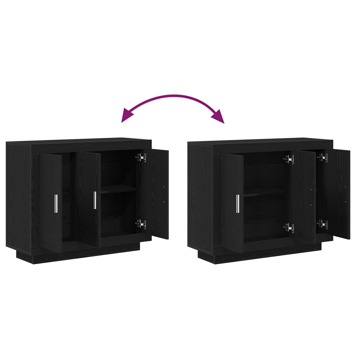 Sideboard Sort 92 X 35 X 75 Cm Konstrueret Træ