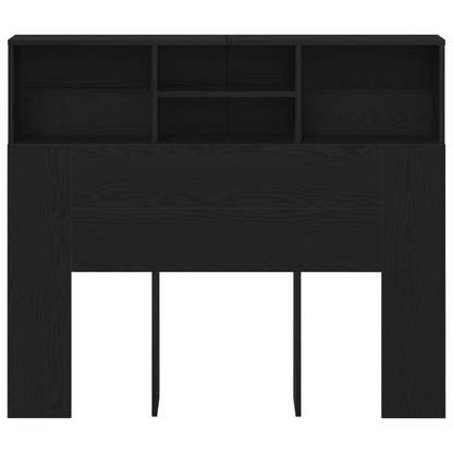 Hovedgærde Skab Sort Eg 120X19X103,5 Cm Konstrueret Træ