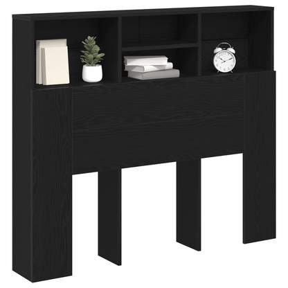 Hovedgærde Skab Sort Eg 120X19X103,5 Cm Konstrueret Træ