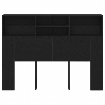 Hovedgavestativ - Sort Eg, 140X19X103,5 Cm, Fremstillet Af Konstrueret Træ