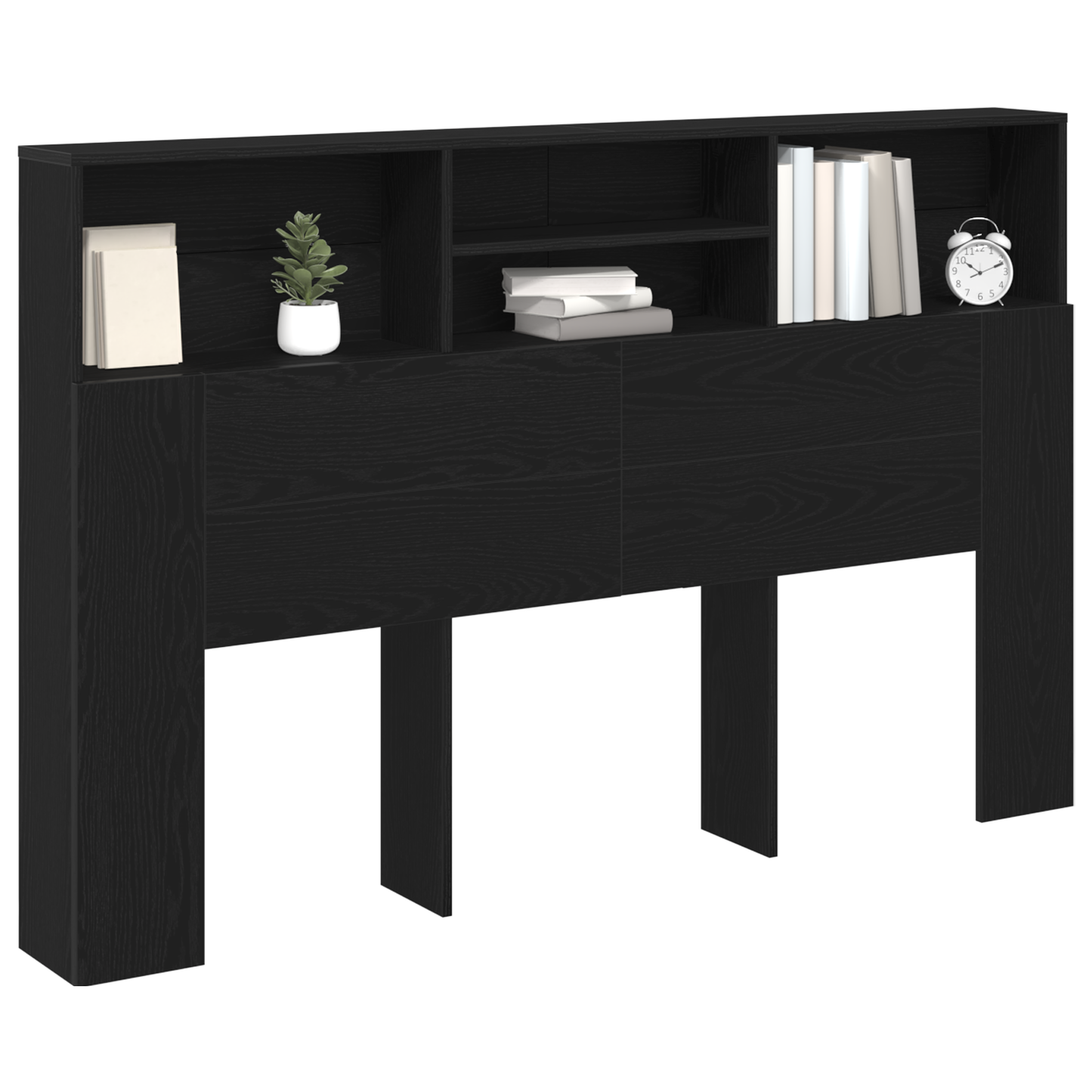 Hovedgavl Skab I Sort Eg - 160X19X103,5 Cm Lavet Af Spånplade