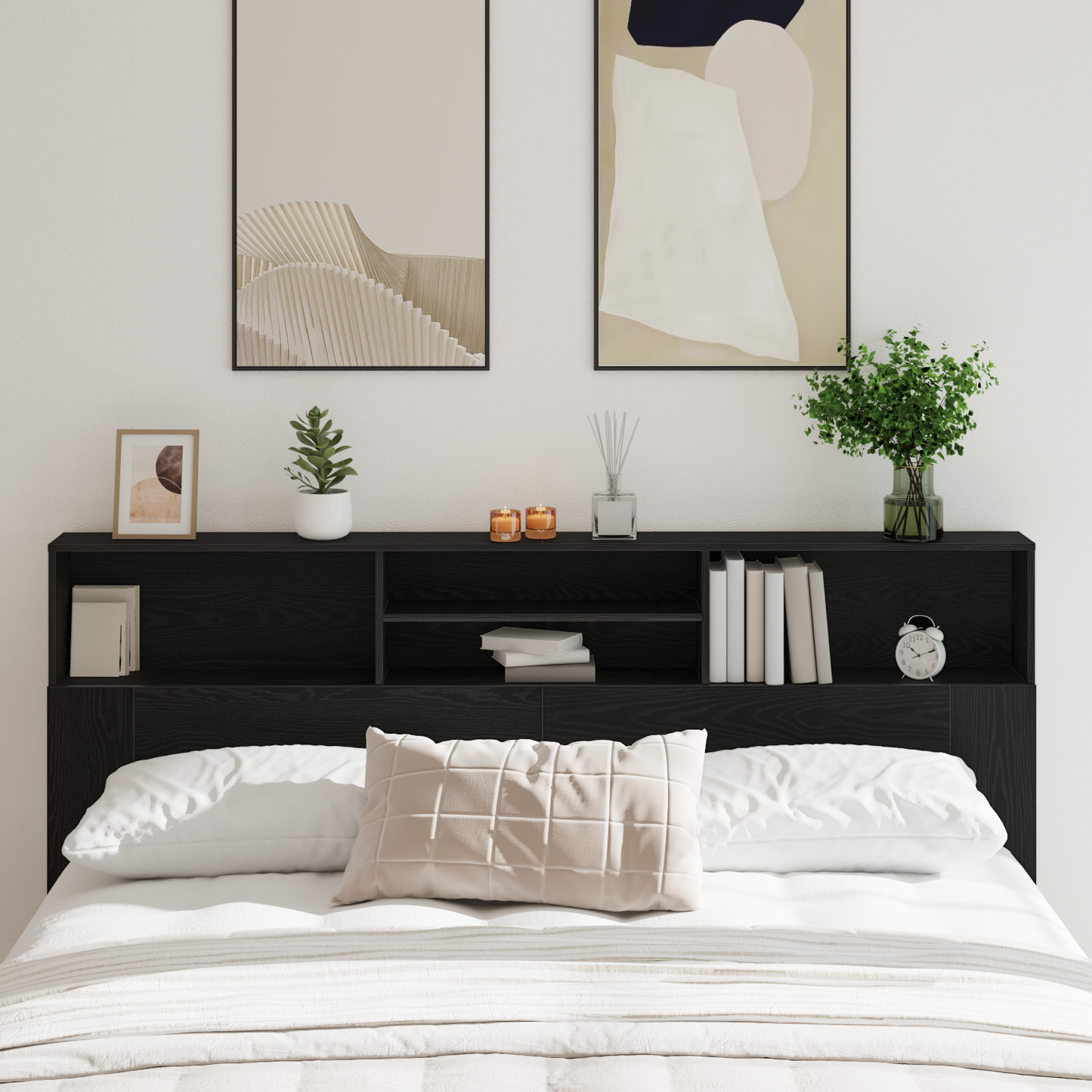 Sort Eg Hovedgærde Skab, 200X19X103,5 Cm