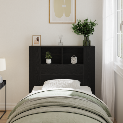 Hovedgærdet Skab Sort Eg 100X19X104,5 Cm Lavet Af Konstrueret Træ