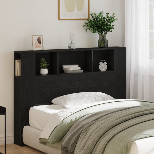 Sort Eg Hovedgavl Kabinet - 140X19X104,5 Cm - Lavet Af Ingeniørtræ