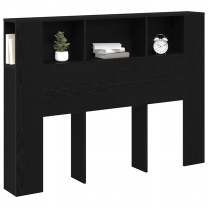 Sort Eg Hovedgavl Kabinet - 140X19X104,5 Cm - Lavet Af Ingeniørtræ