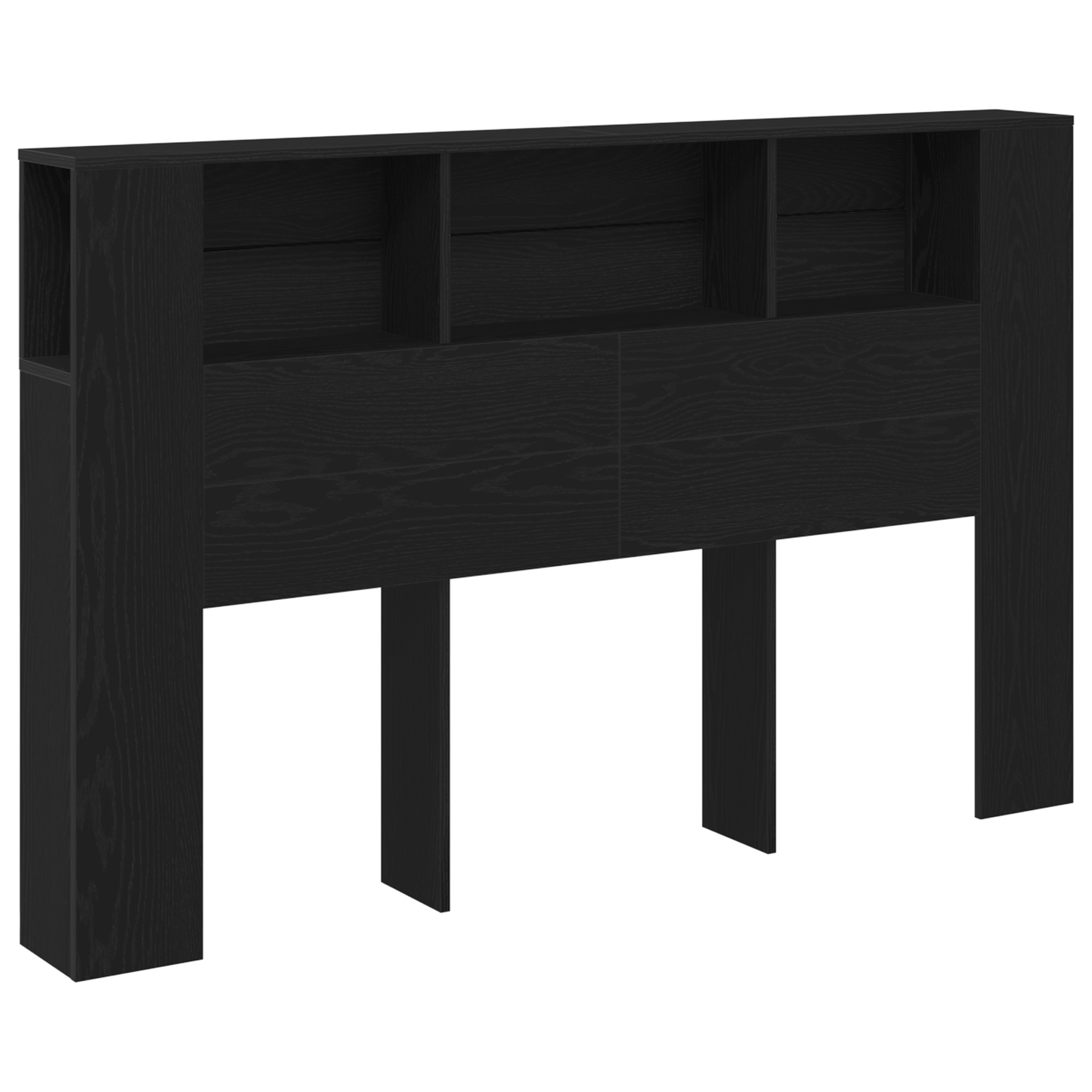 Sort Eg Hovedgavl Skab - 160X19X104.5 Cm Lavet Af Konstrueret Træ