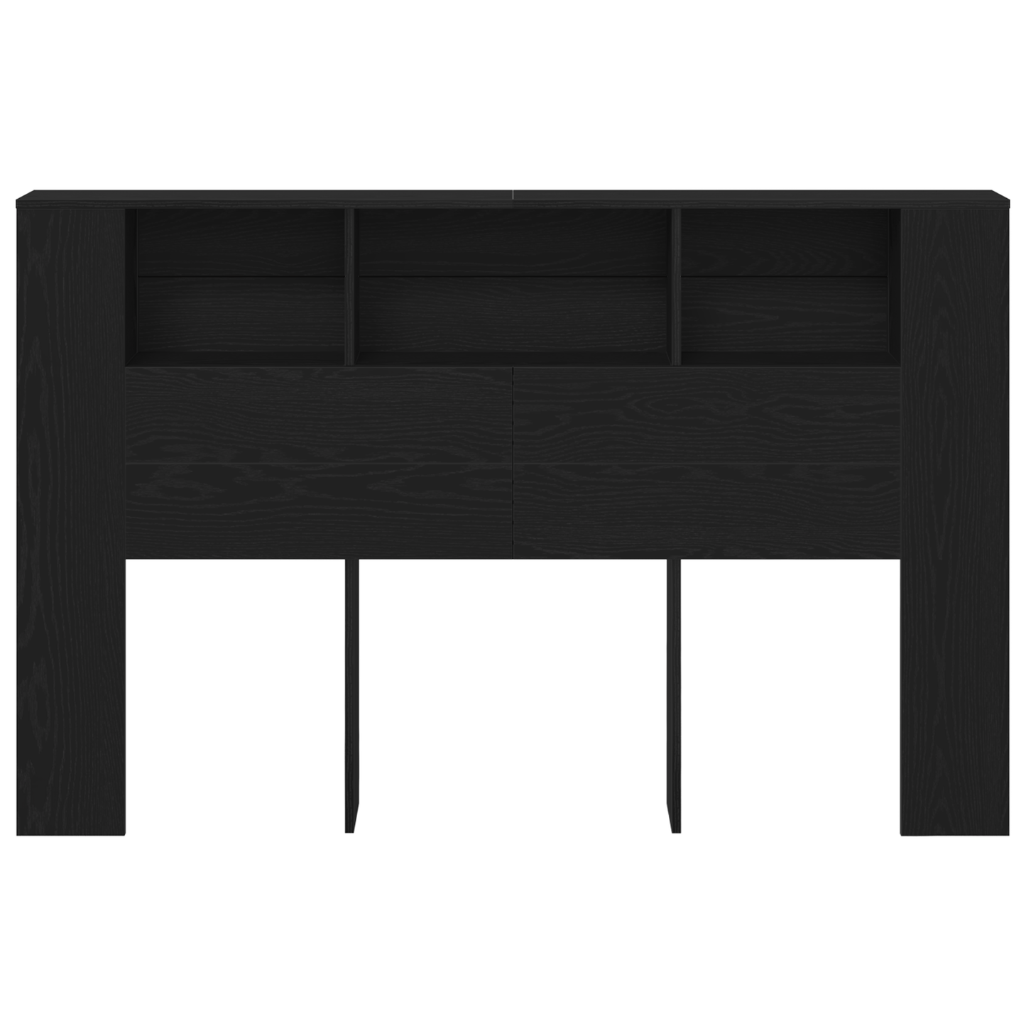 Sort Eg Hovedgavl Skab - 160X19X104.5 Cm Lavet Af Konstrueret Træ