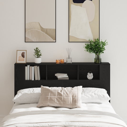 Sort Eg Hovedgavl Skab - 160X19X104.5 Cm Lavet Af Konstrueret Træ