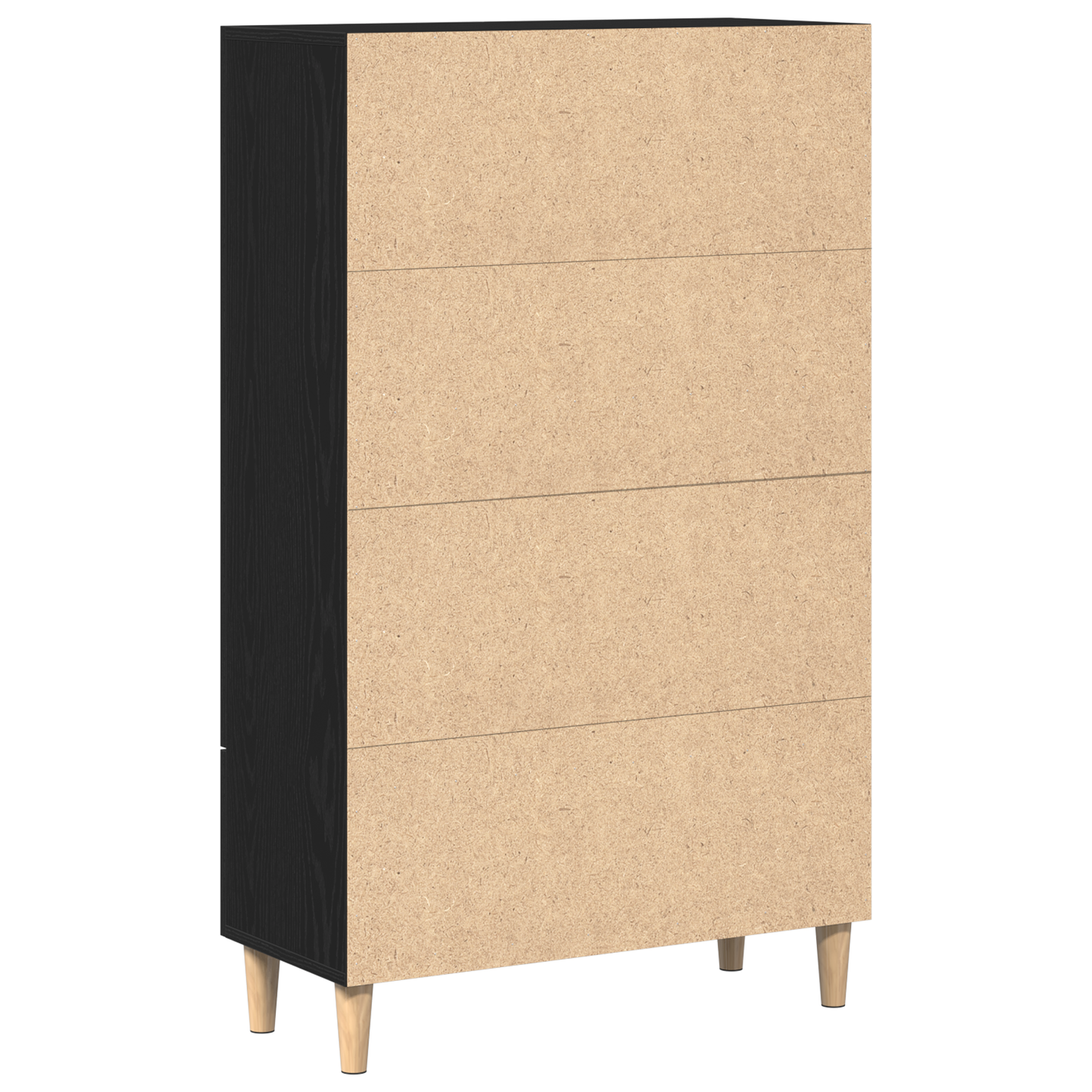 Highboard Med Skuffe Sort 70 X 31 X 115 Cm Konstrueret Træ