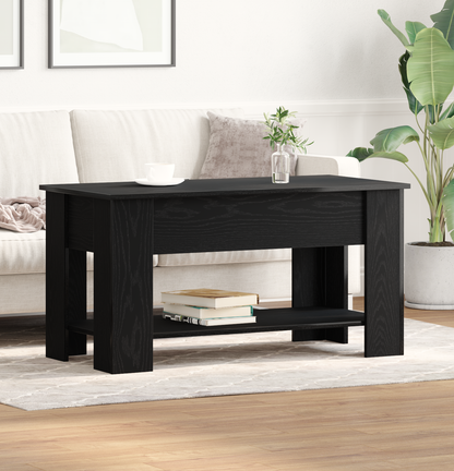 Sort Eg Kaffebord - 101X49X52 Cm Lavet Af Konstrueret Træ