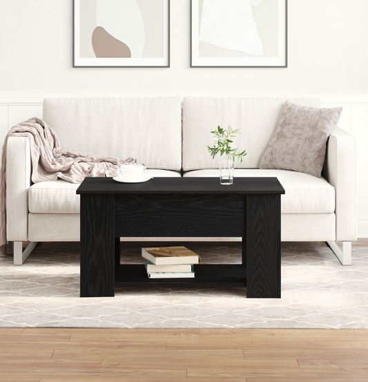 Sort Eg Kaffebord 79X49X41 Cm Lavet Af Ingeniørtræ
