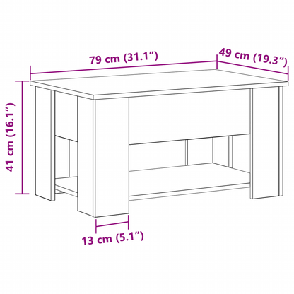 Sort Eg Kaffebord 79X49X41 Cm Lavet Af Ingeniørtræ
