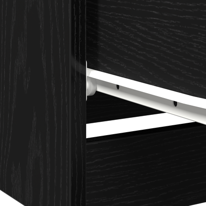 Sort Eg Sengebord - 40X65X65 Cm