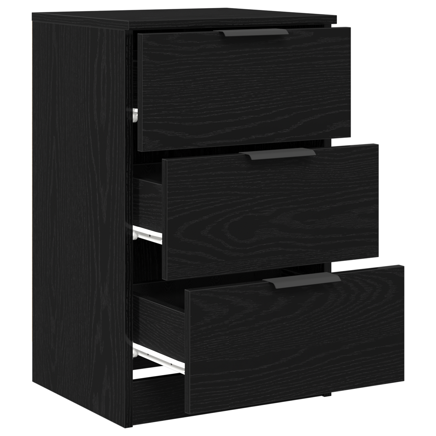 Sort Eg Sengebord - 40X65X65 Cm