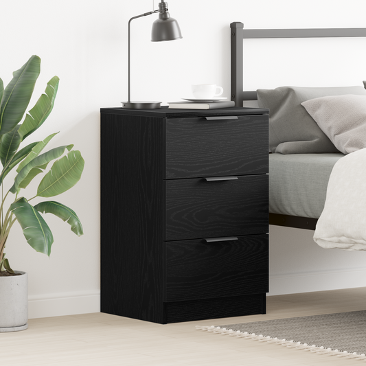 Sort Eg Sengebord - 40X65X65 Cm