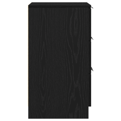 Sengeborde 2 Pakke Sort Eg 40X65X65 Cm Lavet Af Konstrueret Træ