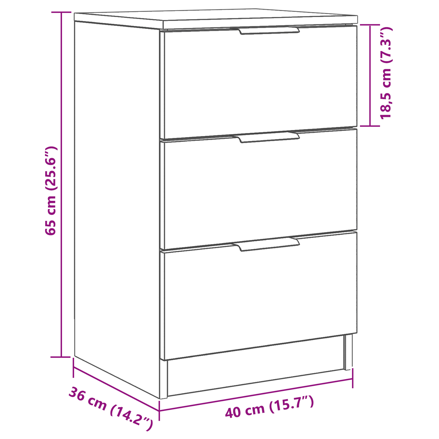 Sengeborde 2 Pakke Sort Eg 40X65X65 Cm Lavet Af Konstrueret Træ