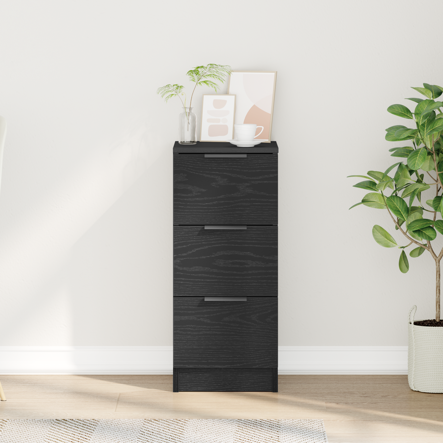 Sort Eget Sideboard Sort Eg 30 X 30 X 70 Cm Konstrueret Træ